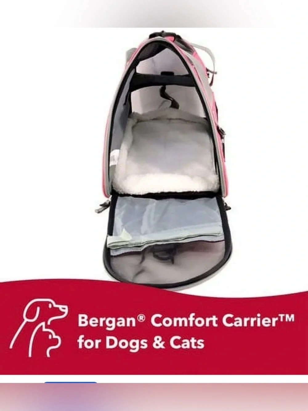 Coastal Pet Bergan Comfort Carrier - Cat and Dog Carrier - Heather Berry NWOT